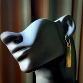 Hand carved medium sized New Zealand Flower jade drop earrings. Made by NZ Pacific from real jade. Online jewellery for sale online by NZ Pacific. Hand carved here in New Zealand.